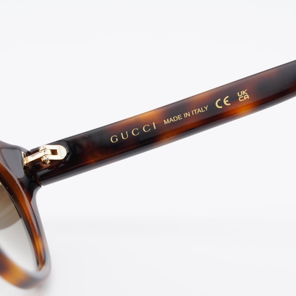 Gucci GG0763S 002 Sunglasses Havana Cat Eye Frame, Brown Gradient Lenses - Picture 3 of 10